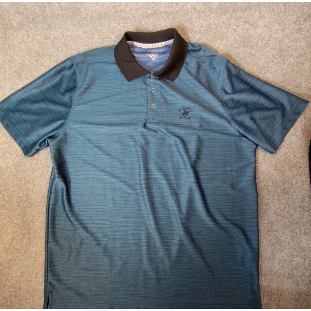 Beverly Hills Polo Club Men’s Polo Shirt L Blue Short Sleeve Preppy Casual Oman